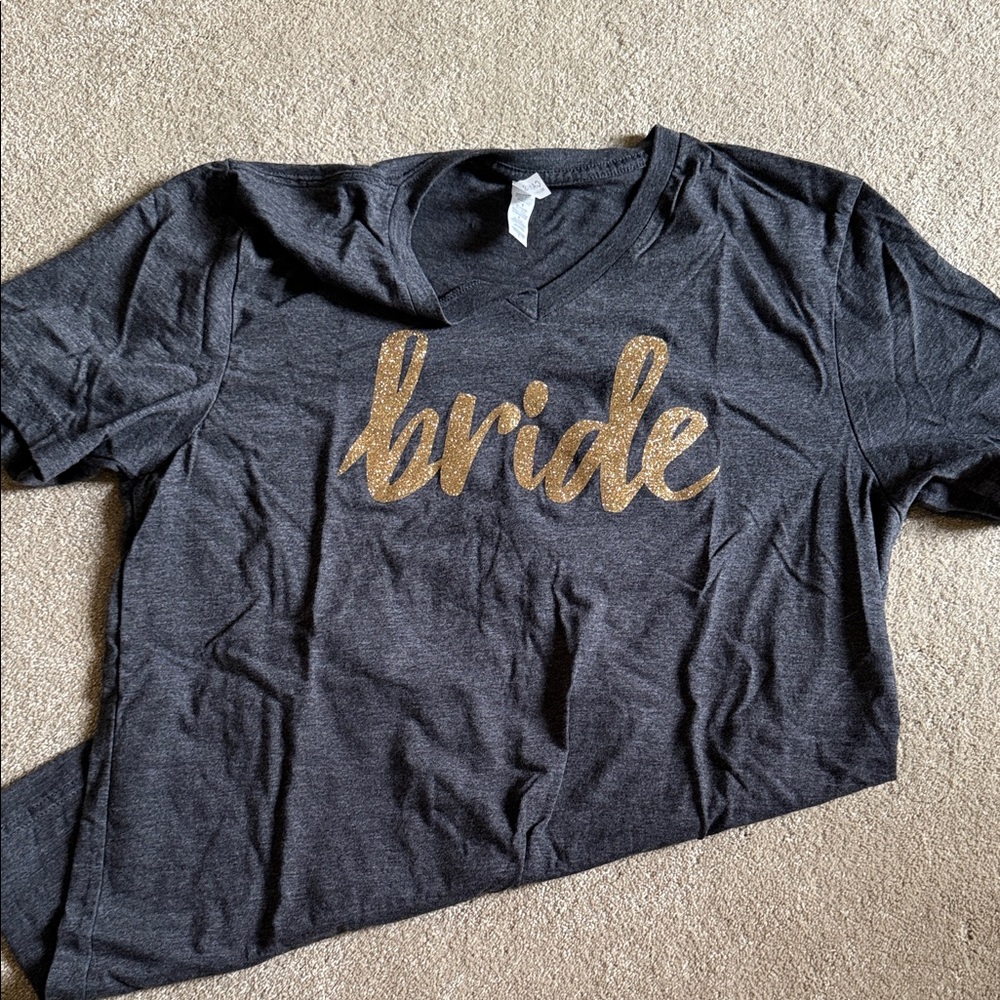 Bella Canvas Charcoal T-Shirt with Glittering Gold Design
